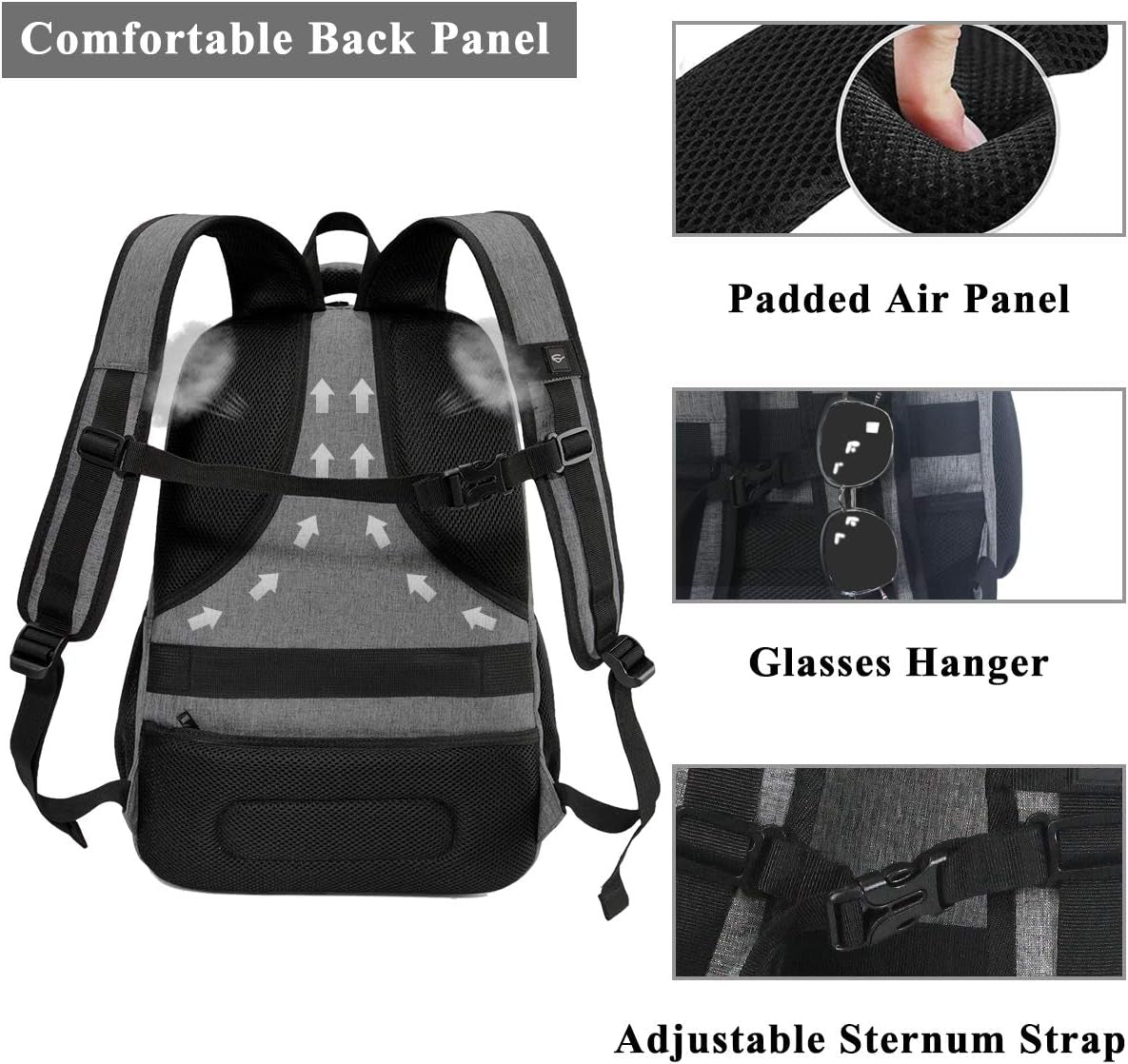 Laptop Backpack, Carry on Business Travel Backpacks for Women Men with Laptop Compartment USB Port.