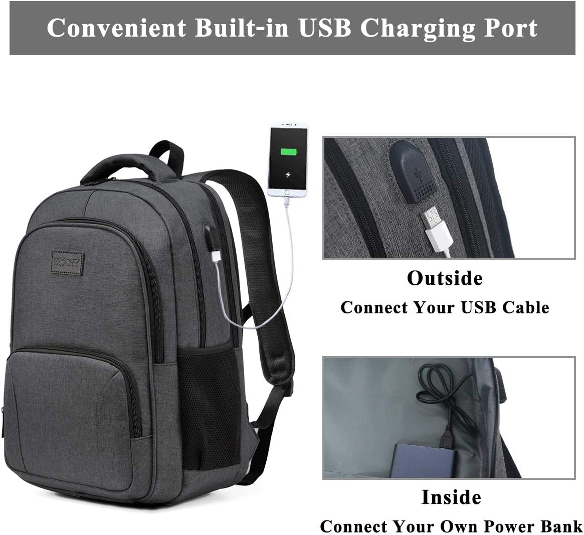 Laptop Backpack, Carry on Business Travel Backpacks for Women Men with Laptop Compartment USB Port.