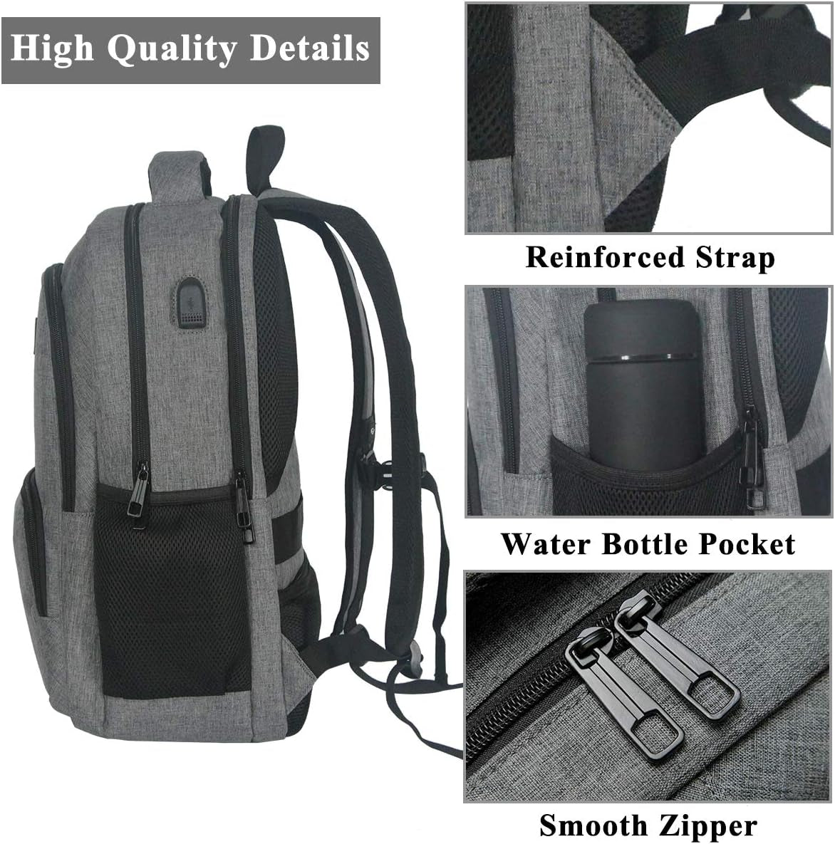 Laptop Backpack, Carry on Business Travel Backpacks for Women Men with Laptop Compartment USB Port.