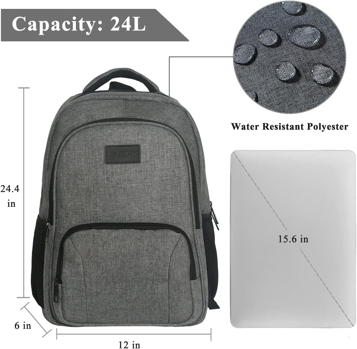 Laptop Backpack, Carry on Business Travel Backpacks for Women Men with Laptop Compartment USB Port.